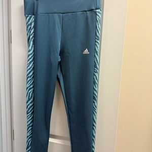 Adidas Women’s Blue Leggings with Zebra Print